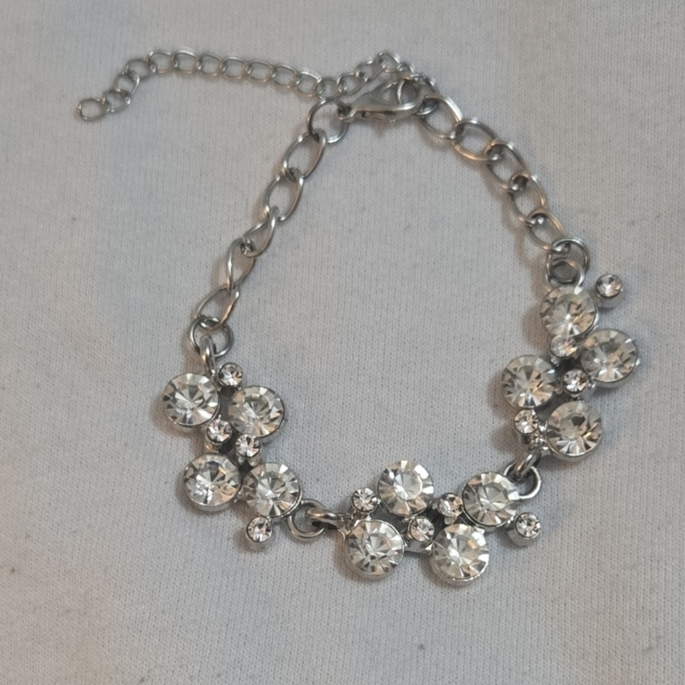 Elegant Silver Crystal Bracelet